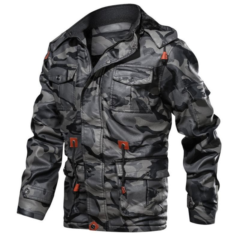 Päls Fårskinn Quilted Multi-pocket Jacka